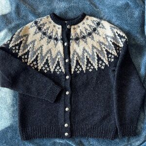 VTG Miller’s Norway Handknit 100% Wool Cardigan